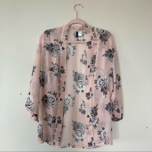 H&M Divided Floral Cardigan Kimono Blouse
